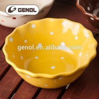 Best Selling yellow color ceramic soup bowl baking dishes