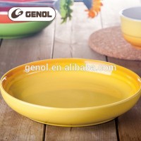 Newest factory supply cheap yellow ceramic porcelain dish