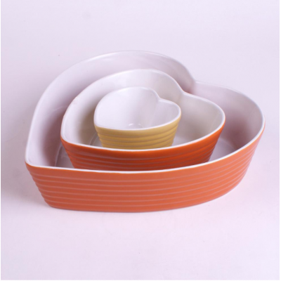 Wholesale ramekin ceramic oven safe heart bowl cake mould ramekin