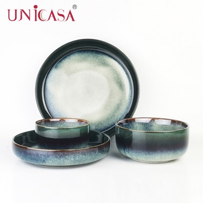 2020 New Reactive Restaurant Ceramic Dinner Sets Plates and bowls 4 piece set