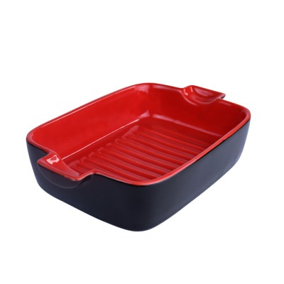 Matte Color Ceramic Bakeware Set Stoneware Baking Dish Rectangular Baking Tray Ceramic Loaf Pan With Double Handles